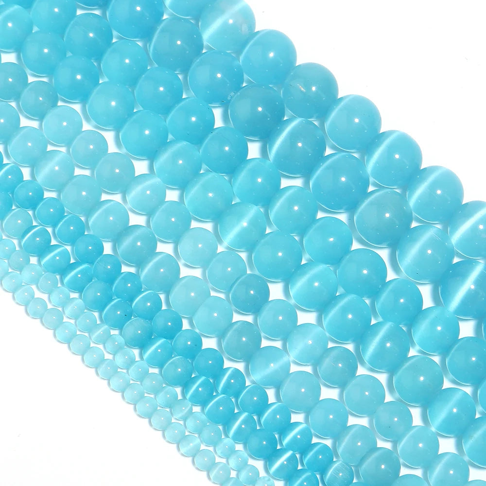 1 Strand 4/6/8/10/12mm Cat Eye Stone Beads Natural Stone Beads Loose Beads For Jewelry Making DIY Bracelets Necklace Accessories