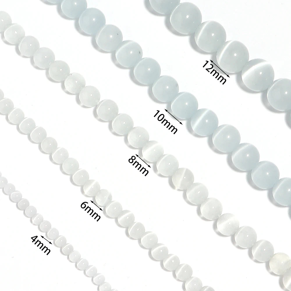 1 Strand 4/6/8/10/12mm Cat Eye Stone Beads Natural Stone Beads Loose Beads For Jewelry Making DIY Bracelets Necklace Accessories