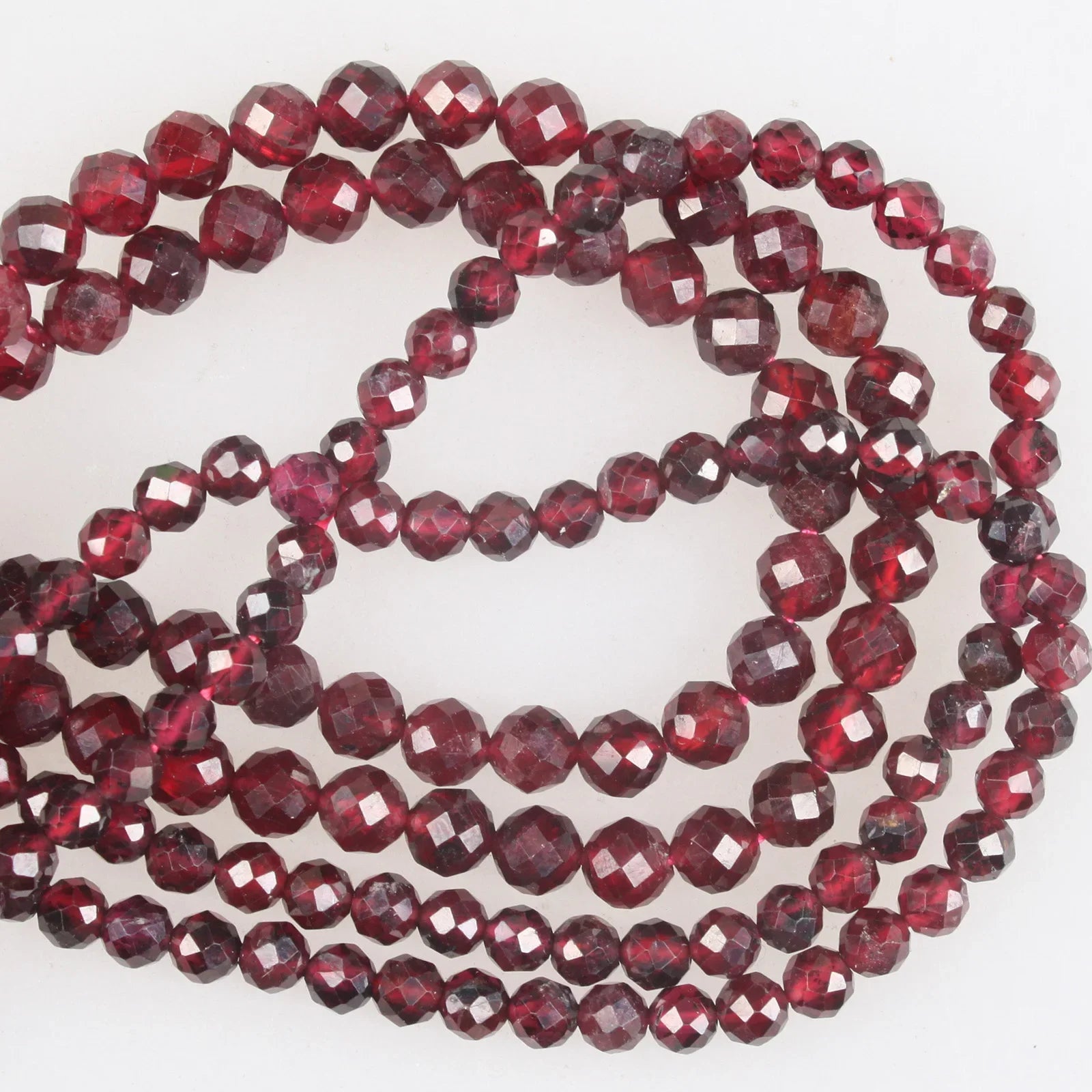 Natural Stone Beads Small Faceted Garnet Loose Beads 2 3 4 5mm For Bracelet Necklace Jewelry Making