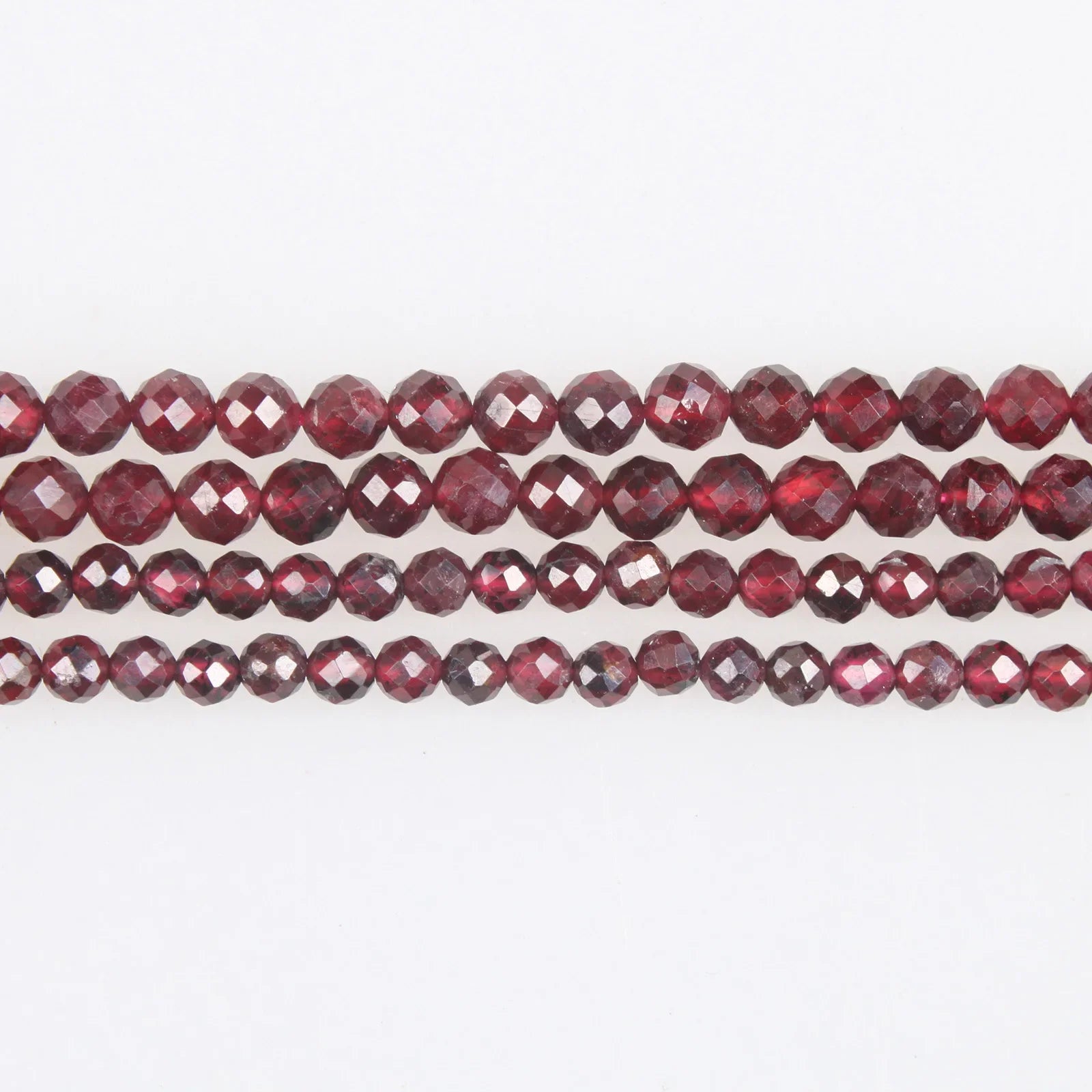 Natural Stone Beads Small Faceted Garnet Loose Beads 2 3 4 5mm For Bracelet Necklace Jewelry Making