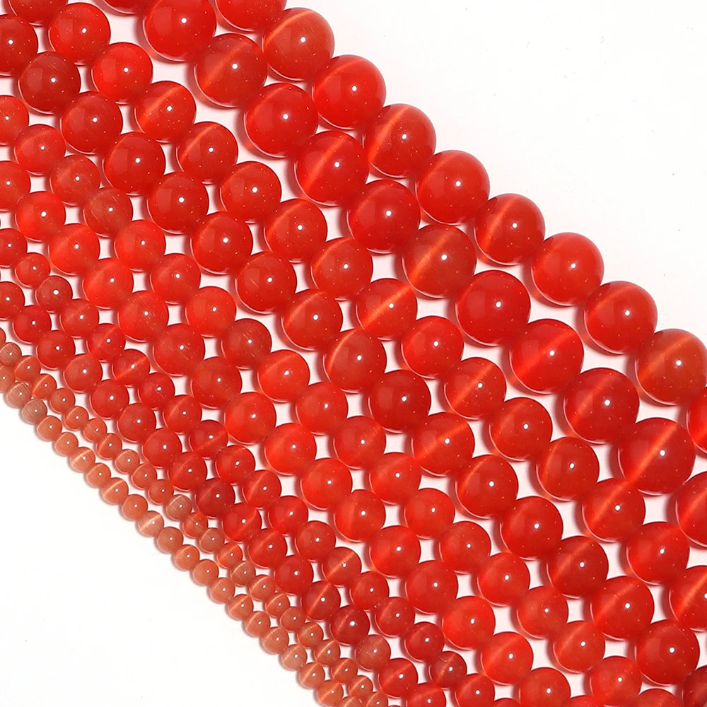1 Strand 4/6/8/10/12mm Cat Eye Stone Beads Natural Stone Beads Loose Beads For Jewelry Making DIY Bracelets Necklace Accessories