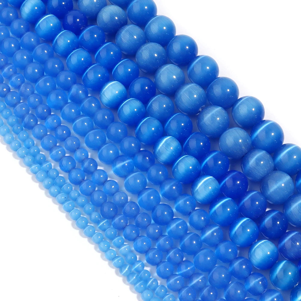 1 Strand 4/6/8/10/12mm Cat Eye Stone Beads Natural Stone Beads Loose Beads For Jewelry Making DIY Bracelets Necklace Accessories