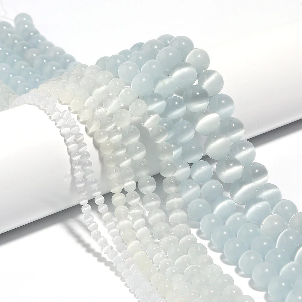 1 Strand 4/6/8/10/12mm Cat Eye Stone Beads Natural Stone Beads Loose Beads For Jewelry Making DIY Bracelets Necklace Accessories